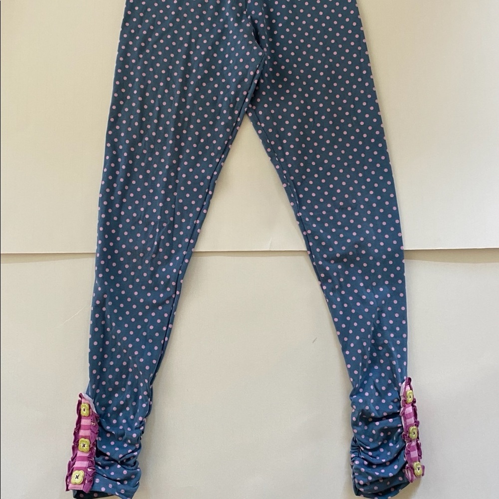 Matilda Jane blue pink polka dot leggings 12